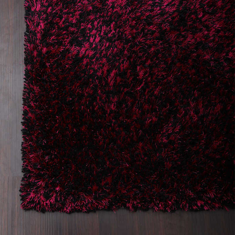 Sanford Hand Tufted Shag Polyester Eco-Friendly Area Rugs - Rectangle, Violet Black Color, Plain Solid Design, High Pile Thick Handmade Anti Skid Area Rugs for Living Room, Bed Room