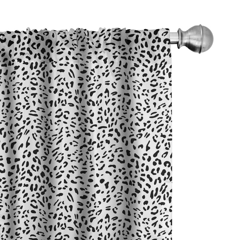 Animal Print Semi-Sheer Rod Pocket Curtain Panels, 28" x 84"