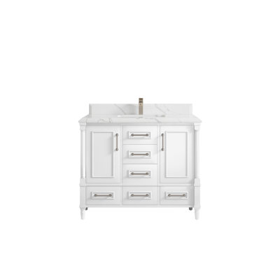 Aberdeen 42'' Single Bathroom Vanity with Quartz Top
