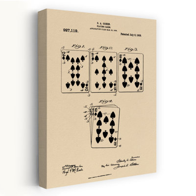 Vintage Playing Card Patent Vintage Abstract Wall Art