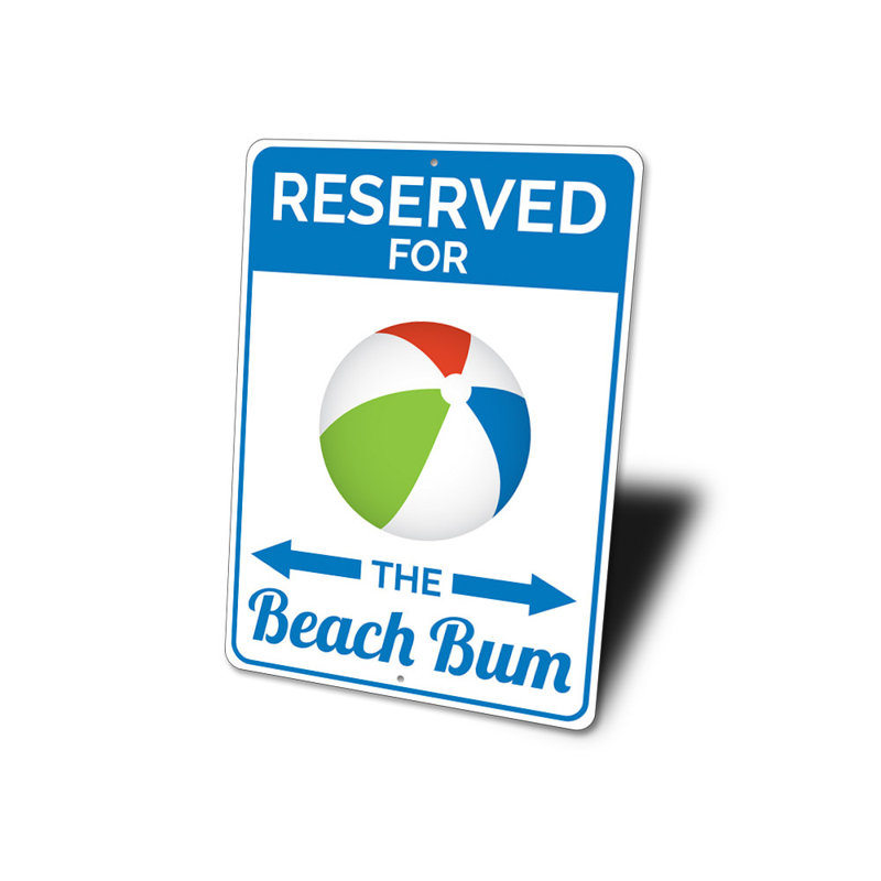 Enseigne de plage réservée en aluminium, H 14 po x l 10 po x P 0,04 po