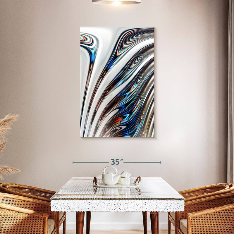 Avery Liquid Chrome Abstract, 45" H x 30" W