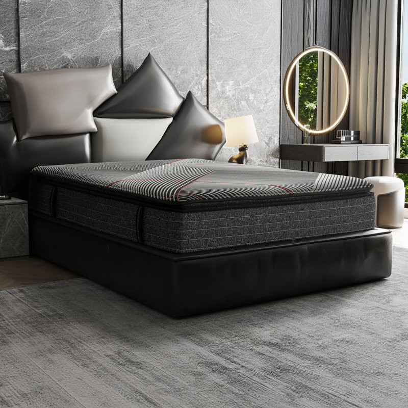 Très grand matelas californien en mousse viscoélastique gélifiée avec ressorts ensachés, refroidissement et support de bord