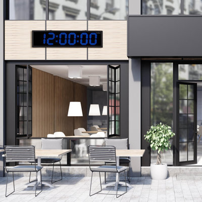 Waterproof Large Digital Clock, Outdoor Large LED Clock with Stopwatch, Alarms & More!