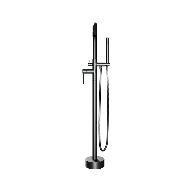 Floor Mounted Freestanding Single Handle Tub Filler Faucet Neptune - Matte Black, Matte Black, Standard Handle