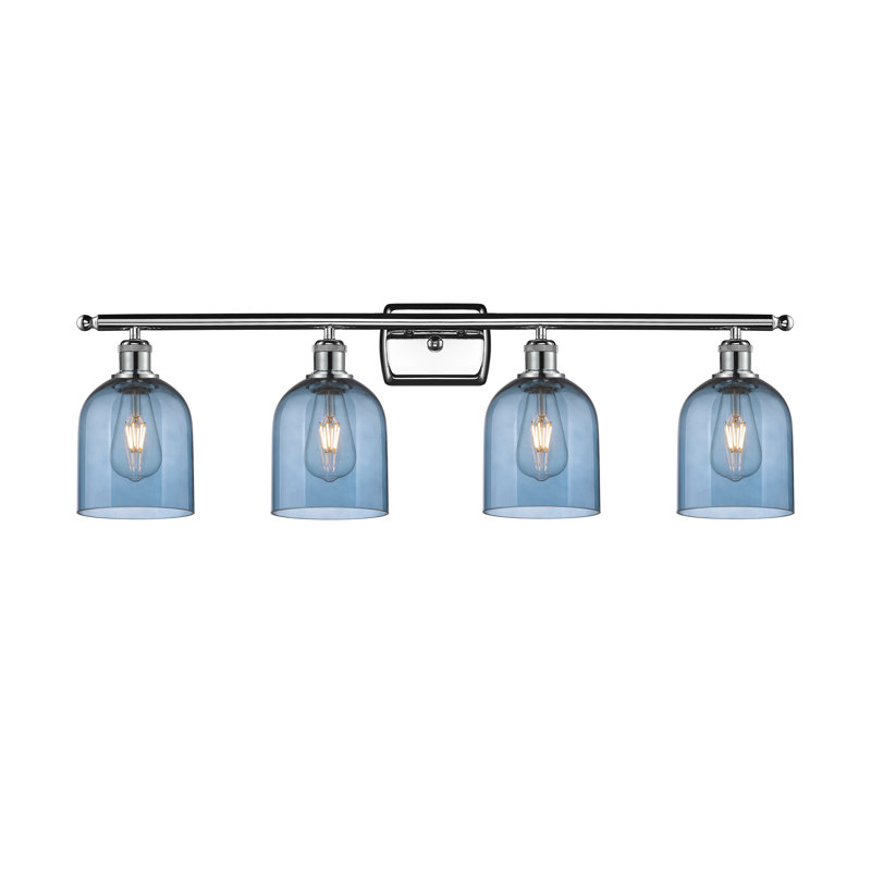 Anacaren 4 - Light Dimmable Vanity Light, Polished Chrome, Princess Blue