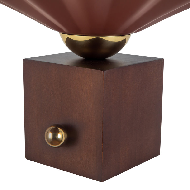 Furrow 9-in Red Table Lamp, Red