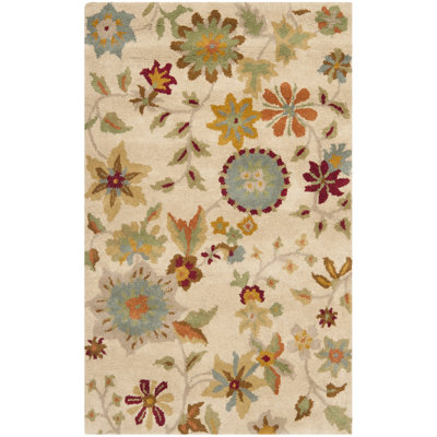 Candelo Hand Tufted Wool And Viscose Floral Rug