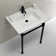 Ceramic Rectangular Console Bathroom Sink with Overflow