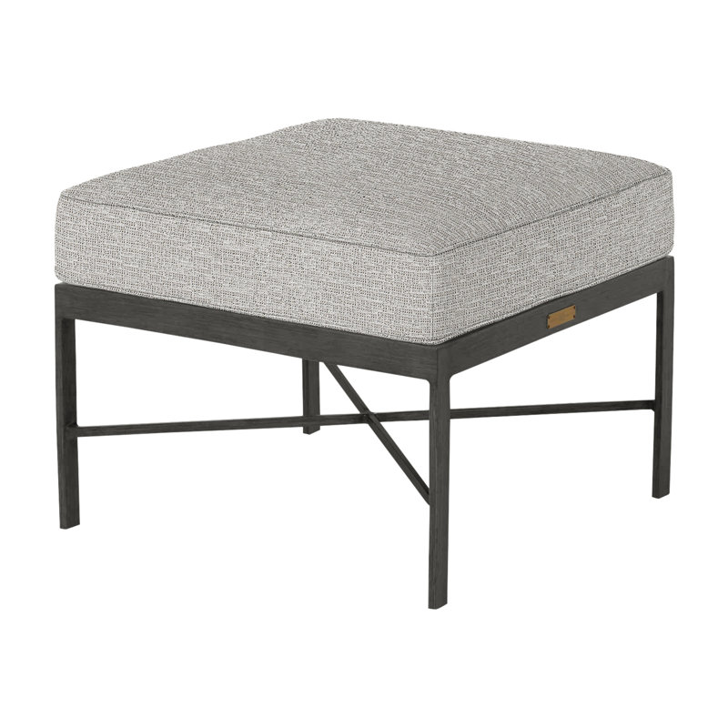 Repose-pieds Monaco, Gris ardoise, Trépointe, Tweed caramel