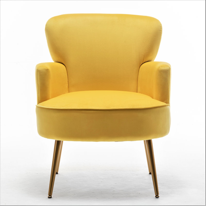 Ramisa Velvet Armchair, Yellow Velvet
