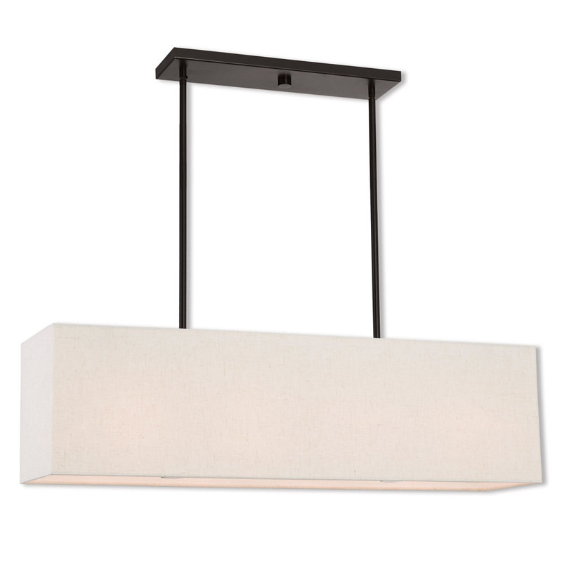 4 - Light Square / Rectangle Chandelier, English Bronze