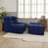 Modern and simple Waffle sofa set-291411800