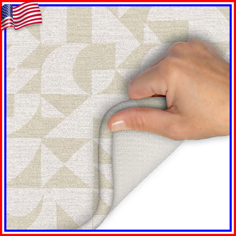 Tapis de bain à motif géométrique, 34in W x 21in L