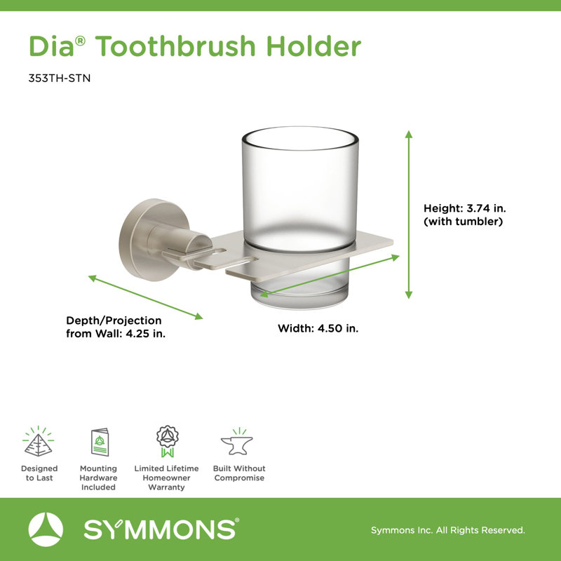 Dia Bathroom Storage Container, Satin Nickel