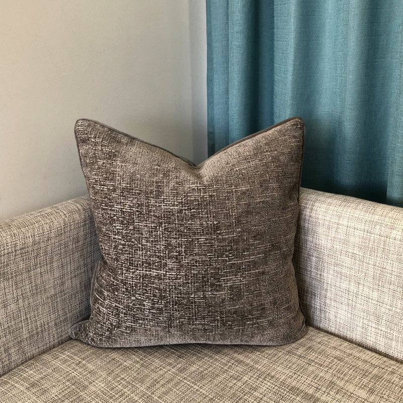 Joelle Square Pillow Cover & Insert, Silver