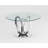 Husha Contemporary Glass Top Dining Table w/ 3-Ring Base