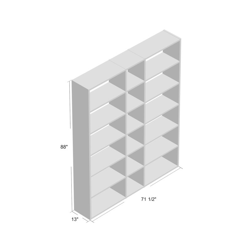 Araeya Geometric Bookcase, Walnut