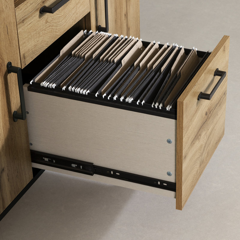 Ezra 29.25" Nordik Oak 2-Door Credenza with Drawers