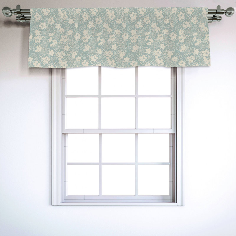 Sateen Floral Ruffled Window Valance
