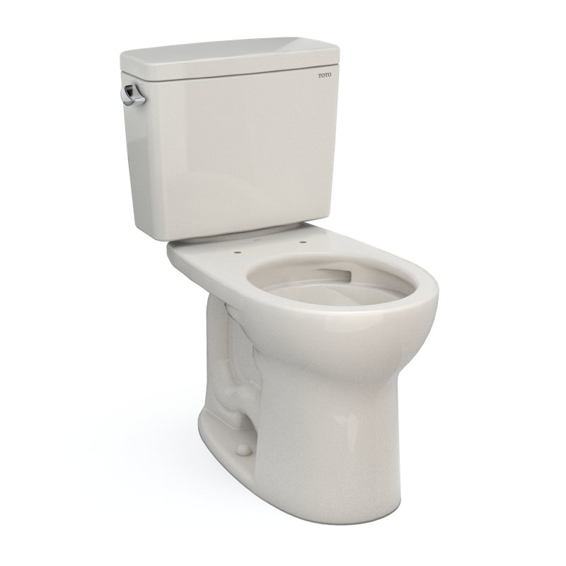 TOTO® Drake® Two-Piece Round 1.6 GPF Universal Height TORNADO FLUSH® Toilet with CEFIONTECT®, Sedona Beige, Sedona Beige