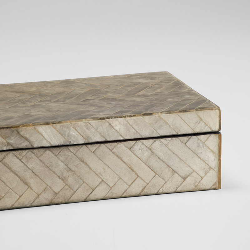 Triton Decorative Box, 3.25" H x 16.25" W x 12.25" D, Smoke