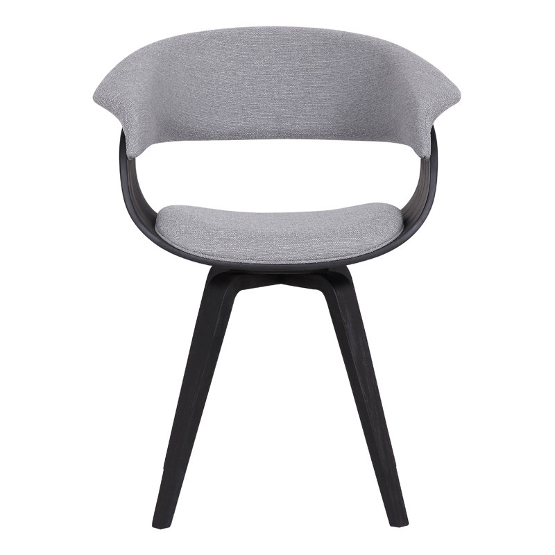 Krystyna Mid-Century Upholstered Dining Chair, Gray, Black