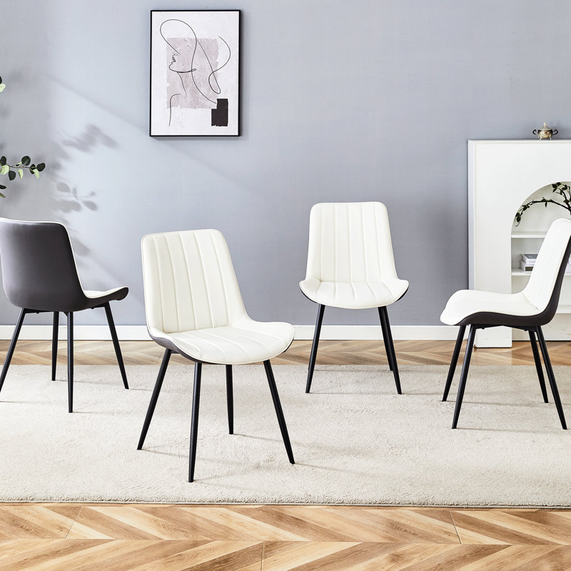 Chaises de salle à manger Modern, Gris foncé / Blanc