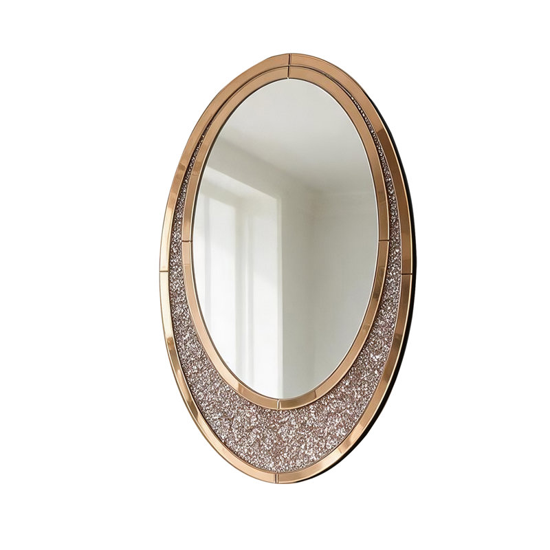 Wood Frame Oval Wall Mirror