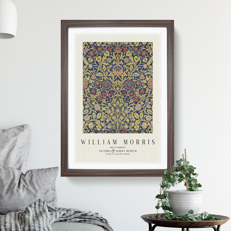Violet and Columbine Vol.2 by William Morris - Picture Frame Art Prints, 36cm H x 27cm W x 2cm D, Walnut