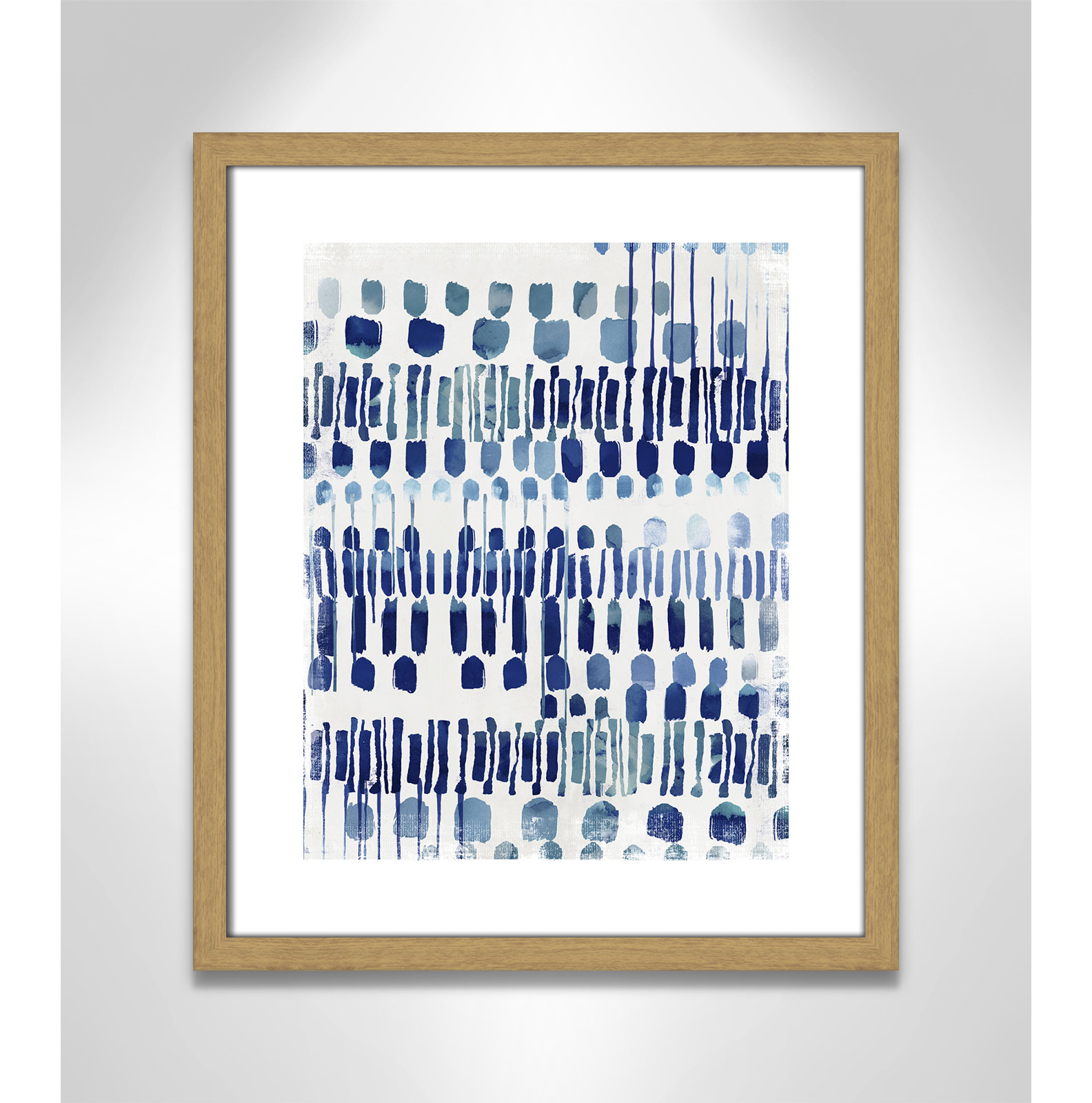 Fynn "Continuously I" Painting by Eva Watts, 19" H x 16" W x 0.75" D, Natural Wood Grain Framed Paper, White