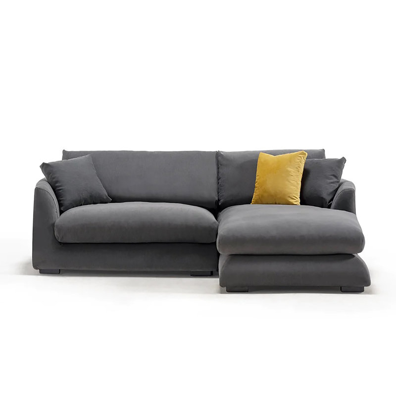 Canapé modulaire Dedi, Accoudoir à droite (vu de face), Mélange de lin gris
