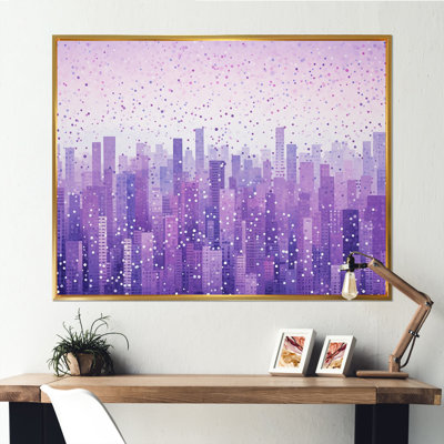 " Lilac Layers Skyscrapers Urban Horizon I "