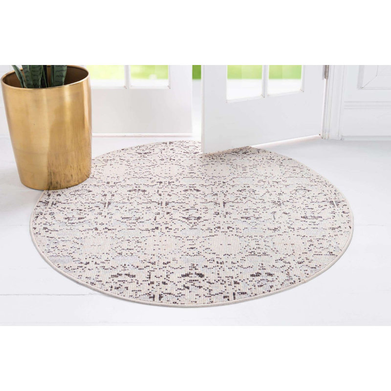 Abstract Indoor Rug, Round 7'