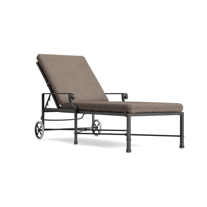 Venetian Outdoor Chaise Lounge, Textured Pewter, Fusion Neptune