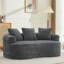 Curved Loveseat With 3 Pillows, Small Chenille Sofa For Apartment And Living Room, No Assembly Required-804885534