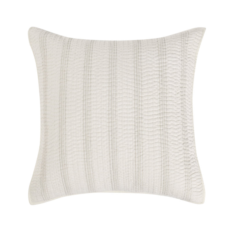 Taie décorative en mélange de coton à rayures Abraham, Euro