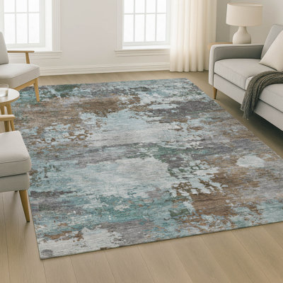 Premium Machine Washable Mayfield AMF2067 Abstract Rug