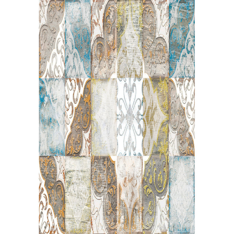 Luxurious Woven Carpet 5.2 x 7.5 ft, 100% Polyester, 0.4 in Pile Height | Antibacterial, Non-Slip PVC Dot Underside, Machine Washable | Elegant 3D Digital Print Design, Perfect for Living Room & Bedroom Décor