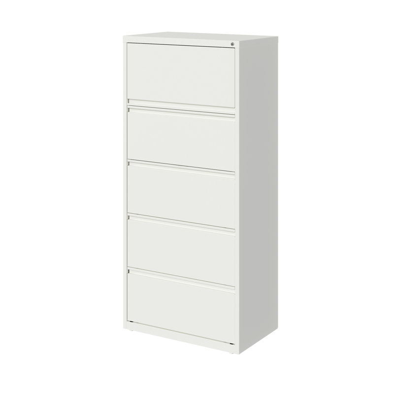 30'' Wide 5 -Drawer Steel File Cabinet, White