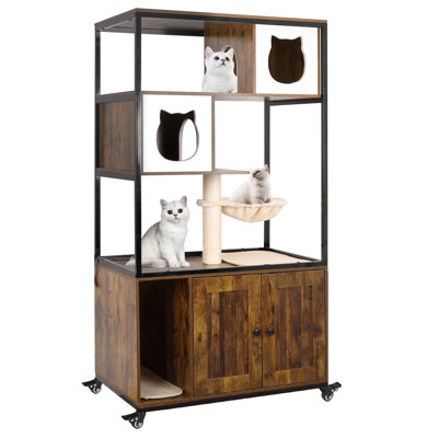 Cat Tree With Litter Box Enclosure