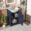 Ensemble de meuble-lavabo autoportant de 20 pouces avec évier en céramique et porte en bois massif à fermeture en douceur-202699591