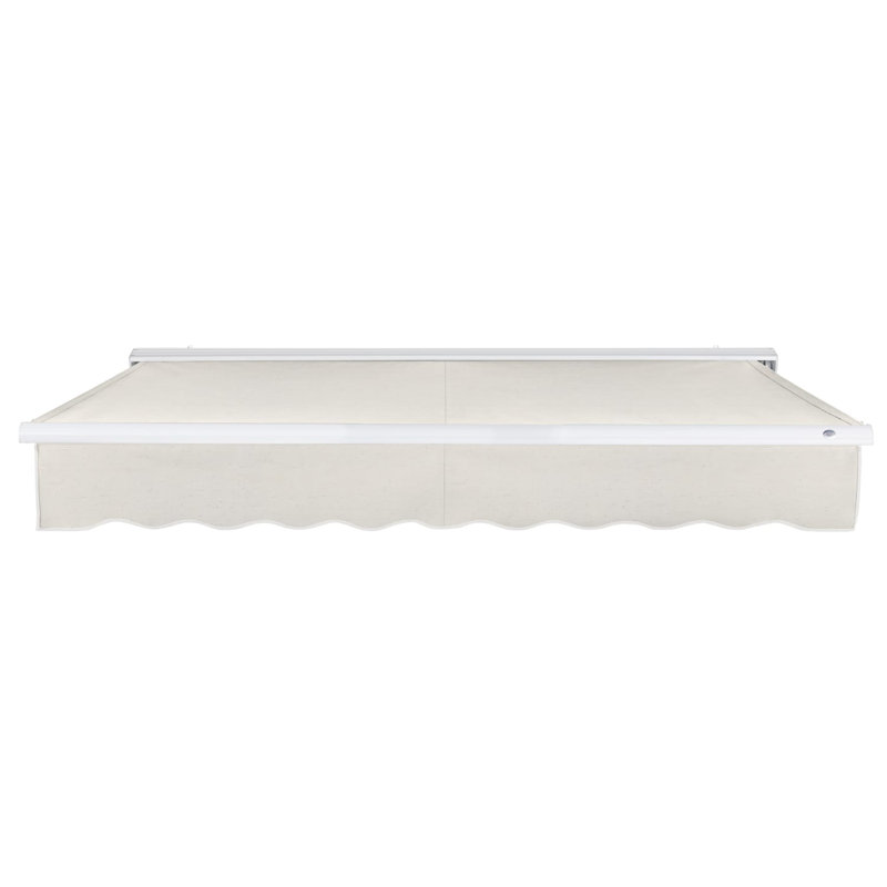 Auvent de patio rétractable avec capuchon Awntech Destin, l 8 pi x P 6,5 pi, Manuel, Taupe