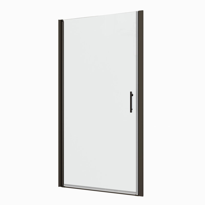 Matte Black Pivot Shower - 1/4" Tempered Glass, Bathroom Essential Item Glass Door With Quality Handle Style, Matte Black