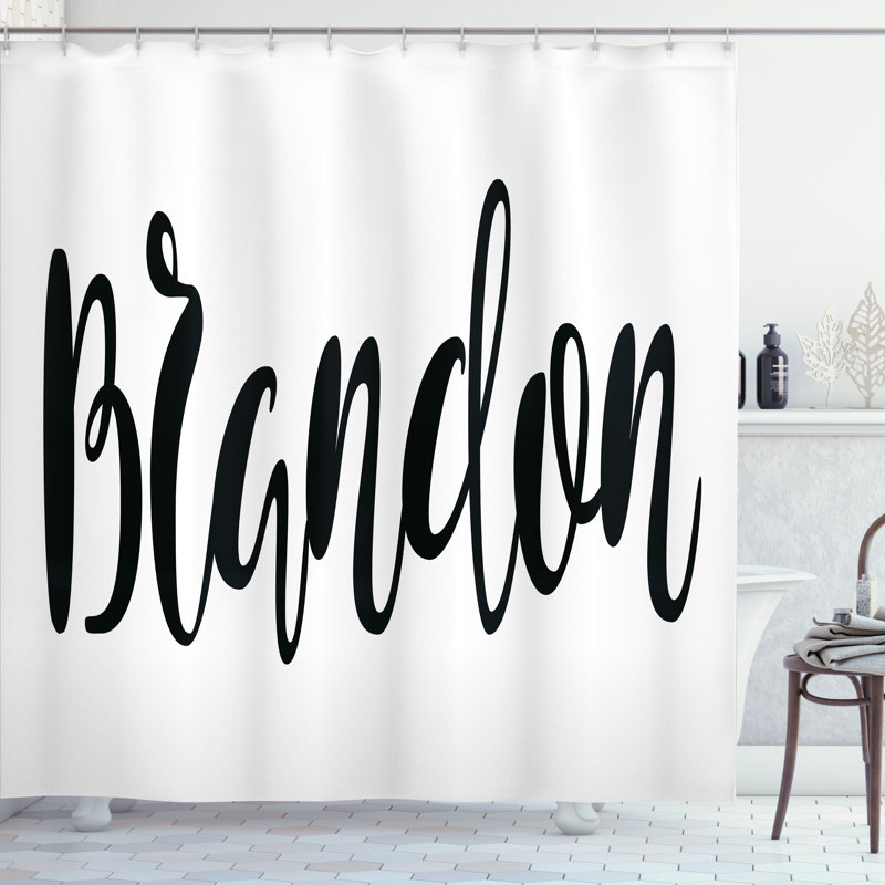 East Urban Home Brandon Shower Curtain Widespread Name Pattern, 70"H x 69"W