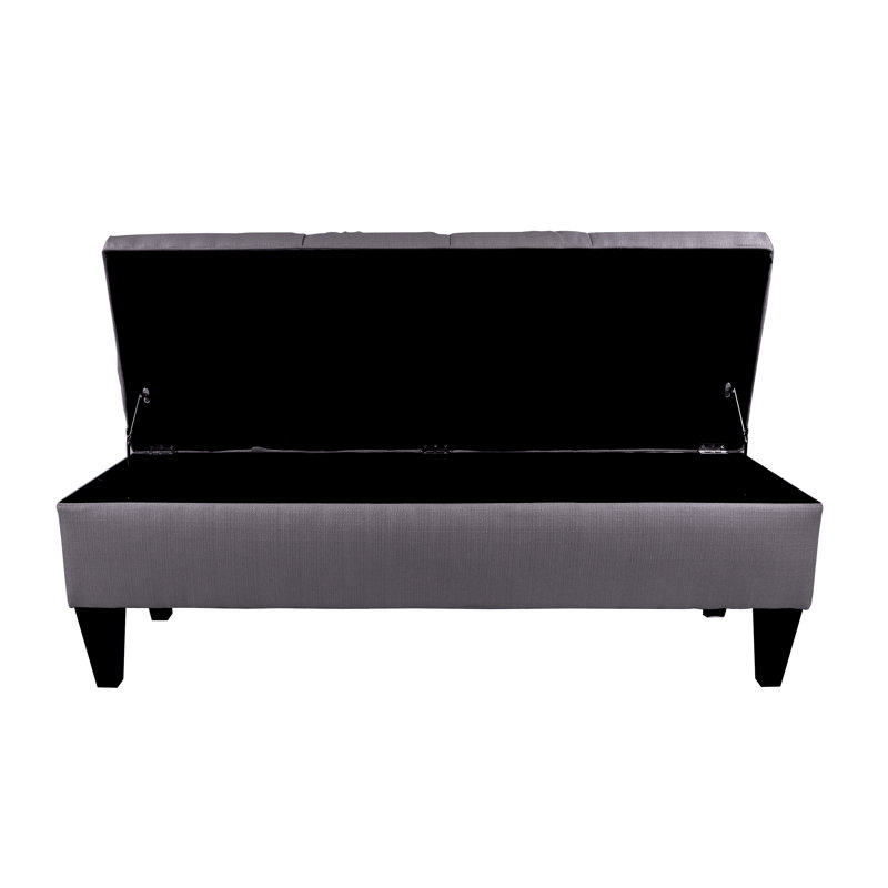 Conyers Polyester Blend Upholstered Storage Bench, Gray-Red