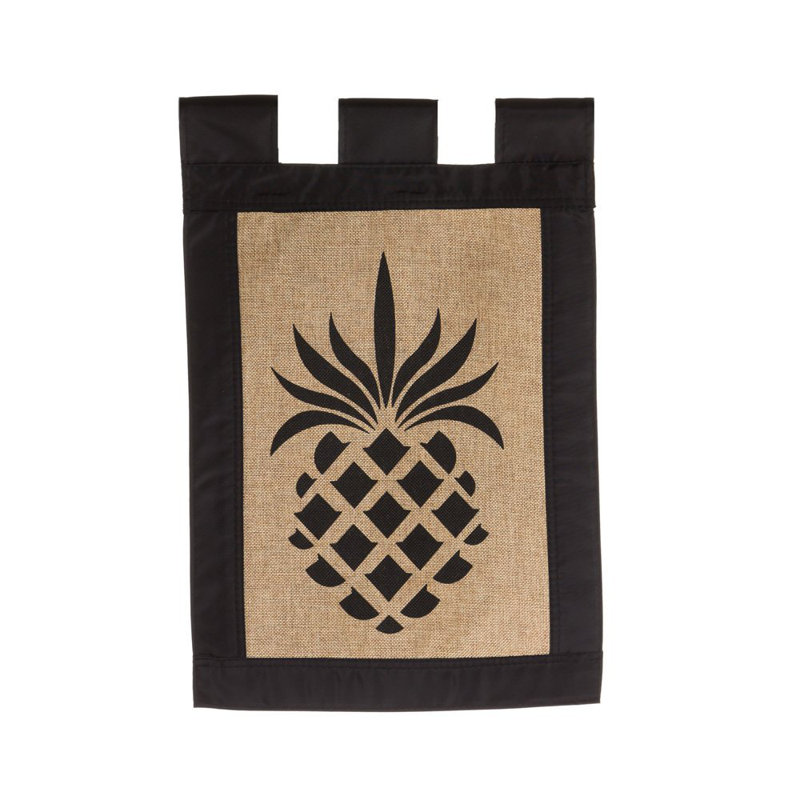 Drapeau de jardin ananas en toile de jute 18 po x 13 po