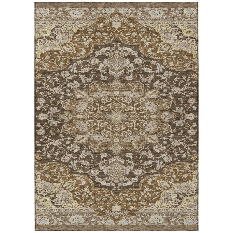 Machine Washable Indoor/Outdoor Chantille ACN2853 Global Rug, 10' x 14', Chocolate
