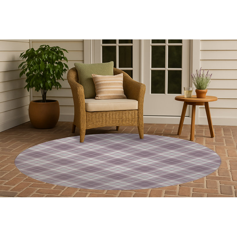 Tapis extérieur antidérapant Chinny, Rond 5 pi