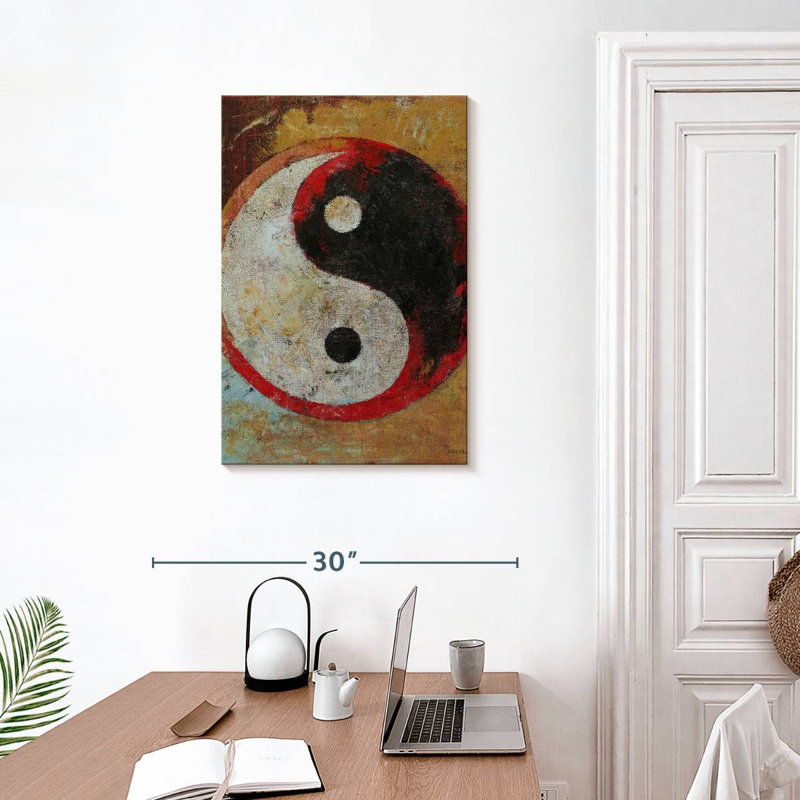 Dragon rouge Kerrick Yin Yang, H 30 po x l 20 po